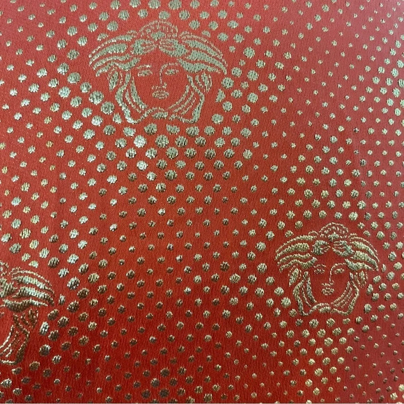 Vintage Silversilk Medusa Head Woven Orange Gold Silk Blouse Made in Korea M - Picture 12 of 14